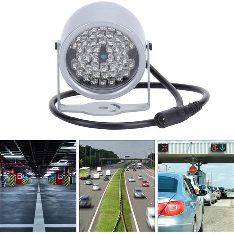 [Eclairage Infrarouge] Lampe de Vision Nocturne IP5 Anti-Pluie 48 LEDs IR pour Caméra Surveillance Parking (1/5)