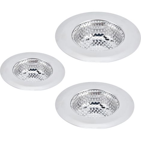 Bonde d'évier de cuisine en acier inoxydable, goulotte de sol pour salle de bain et cuisine (lot de 3 tailles L, M et S). (1/5)