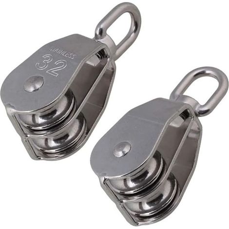 Cable Pulley, Lifting Pulley, M32 Double Pulleys 304 Stainless Steel, Maximum Load 250Kg 5PCS (1/5)