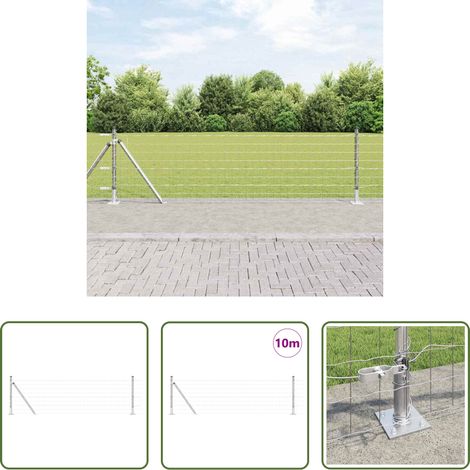 Terrassenzaun - Zaun mit Pfosten Silber 0,6 x 10 m Stahl (1/5)