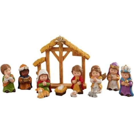 Générique Religieuse Sainte en Résine Ensemble Crèche De Noël Décoration (1/5)