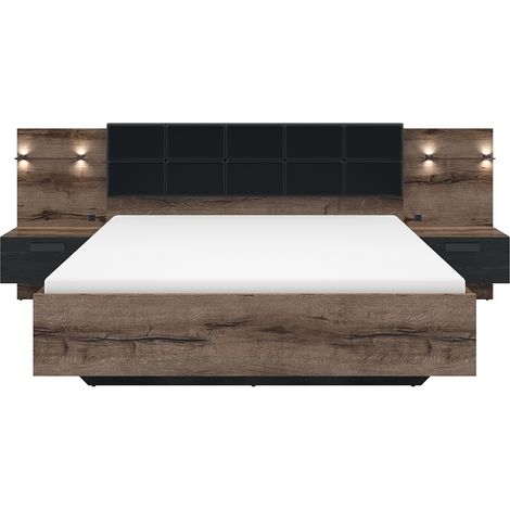 Letto matrimoniale Romane marrone e nero 160x200cm (1/5)