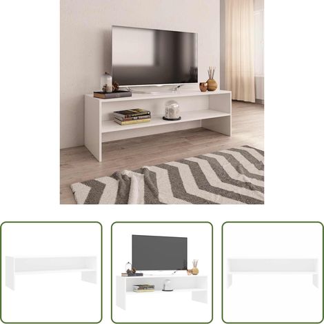 vidaXL Meuble tv moderne - Meuble TV Blanc 120x40x40 cm Bois d'ingénierie (1/5)