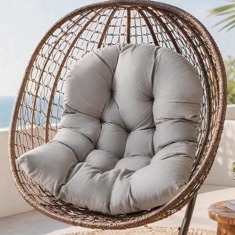 Coussin de chaise suspendue, coussin de jardin, coussin pour balancelle suspendue, coussin en polyester épais avec dossier, coussin d'assise confortable pour fauteuils suspendus (1/5)