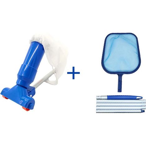 Accessoires de piscine (Prise UE) Kit de nettoyage de piscine : outils d'entretien pour piscine hors sol, épuisette, aspirateur, accessoires (1/5)