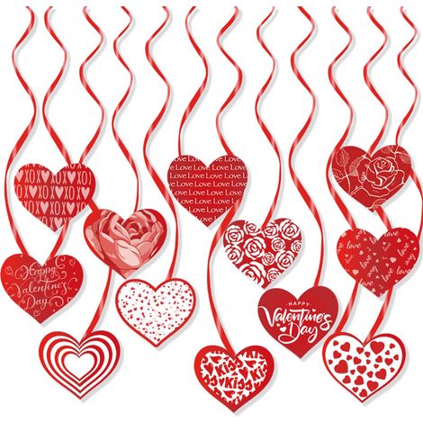 Ornement - Coeur En Papier - Pour Décoration Intérieure Valentine - 12 Pièces (1/5)