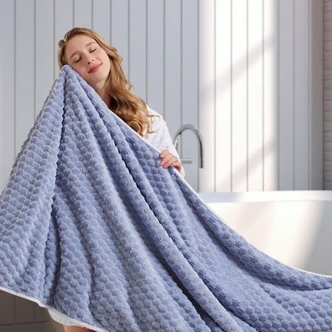 Serviette de hammam - - Polaire corail - 90 x 170 cm - Absorbante - Séchage rapide (1/5)
