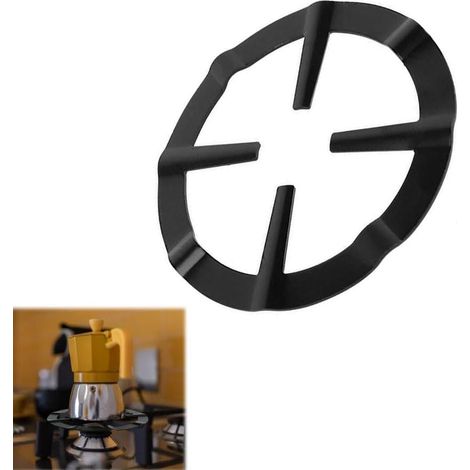 Support universel pour casseroles à moka en fonte inoxydable - Réducteur de gaz durable et antidérapant - Réducteur de cuisinière à gaz - Support de cafetière pour plaques de cuisson à gaz (1/5)
