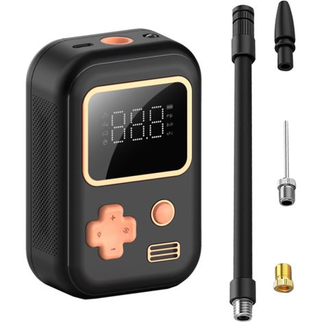 Pompe à air portable sans fil 150 PSI pour voiture, moto, vélo et ballons, avec lampe LED et arrêt automatique. (1/5)