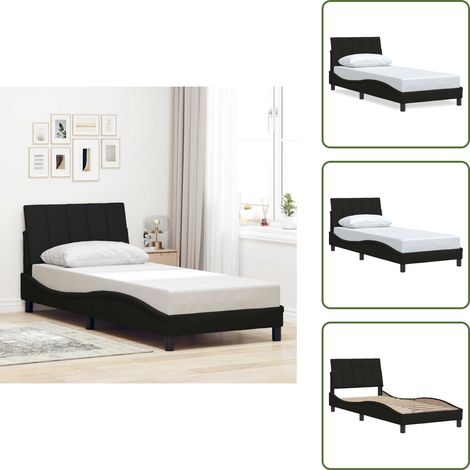 Bettgestell ohne Matratze Schwarz 90x200 cm Stoff - Bettgestell - Bettgestelle - Bettrahmen - Bett (1/5)
