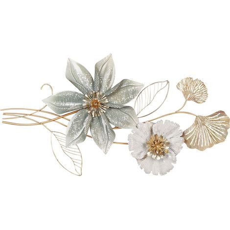 Wall Decor Flower EUROPIUM Metal 46 cm Gold