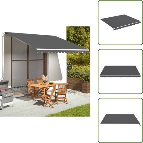Ombrellone - vidaXL Tessuto di Ricambio per Tenda da Sole Antracite 4x3,5 m - Tessuto antracite