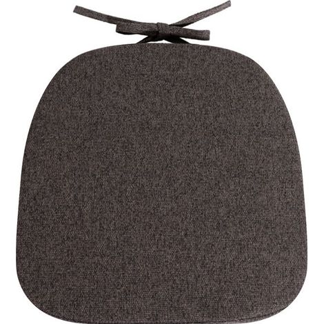 2er-Set – Dunkelgraue, halbrunde Stuhlkissen – 36 x 36 cm – Rutschfest – Für Garten-, Küchen- oder Esszimmerstühle – Mit Bändern – Für den Innen- und Außenbereich geeignet (1/4)