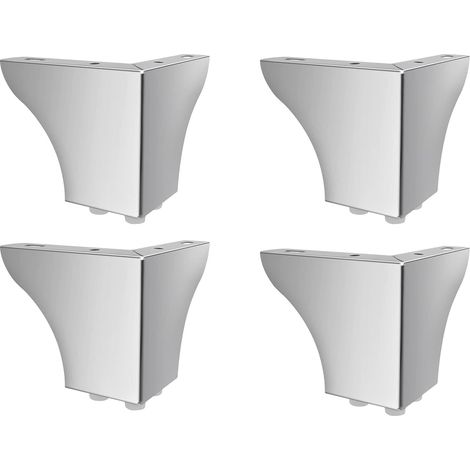 piezas de patas de acero para muebles: patas para armarios, sillas, mesas, muebles de TV, cajones y sofás, color plata. (1/3)