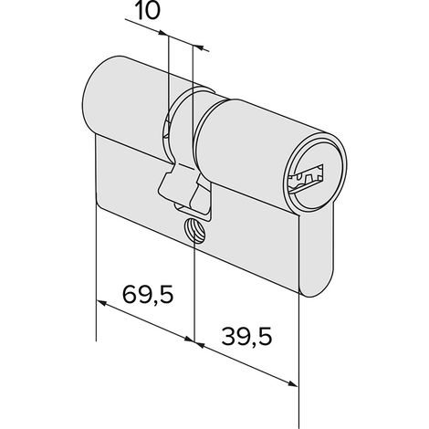 Cilindro Profilato Doppio +69,5 = 109 (40 70) Cisa Asix P8 Pro 39,5 mm