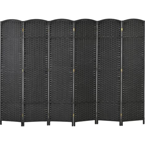 Biombo divisor de 6 paneles, biombo plegable, biombo para sala de estar, dormitorio, oficina en casa, color negro (1/5)