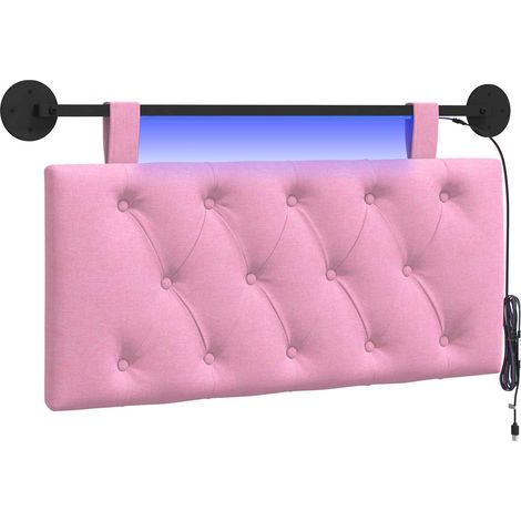 Maison Exclusive - Testiera sospesa Con luce LED Rosa Tessuto (1/5)