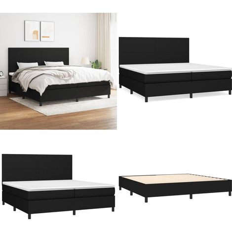 Boxspringbett mit Matratze Schwarz 200x200 cm Stoff - Boxspringbett - Doppelbett - Schlafraum - Bettenrahmen - Matratze - Home & Living