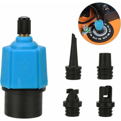 Adaptateur de pompe SUP gonflable Convertisseur de pompe à air, adaptateur de valve de sup multifonction avec 4 buses de valve d'air pour bateau gonflable, planche à pagaie, lit gonflable, planche à p (1/5)