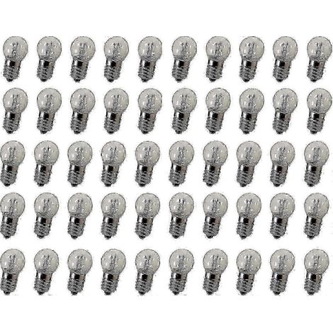 Ampoules miniatures CC les plus vendues, paquet de 50, E10 2,5 V 0,3 A, lumière blanc chaud, culot à vis. (1/5)