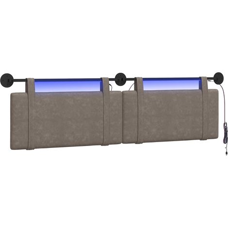 Hanging Headboard Grey Antique PU vidaXL