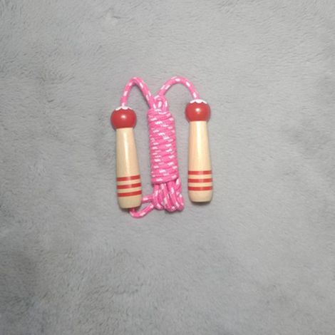 une Corde Sauter Rouge Pour Enfants 2,6 M En Coton Rglable Avec Poigne En Bois Adapte Aux Sports De Fitness En Plein Air Pour Garons Et Filles