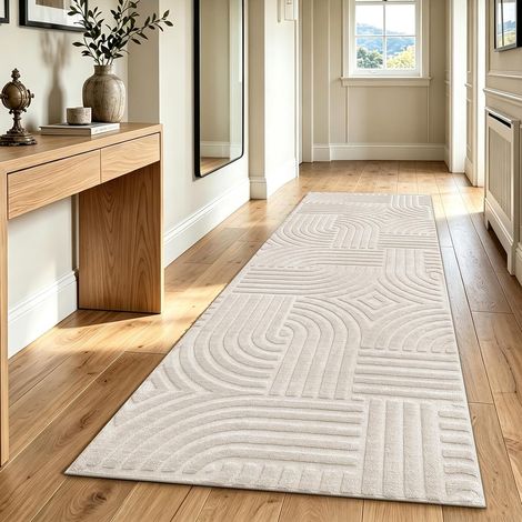 Tapis de couloir antidérapant et lavable - Beige - 80 x 200 cm (1/5)