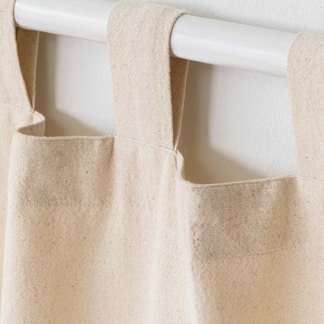 Sklum – Rideau occultant en coton 140x260 cm – Couleur beige crème – Drapé élégant pour régulation de la lumière – Entretien délicat recommandé (1/4)