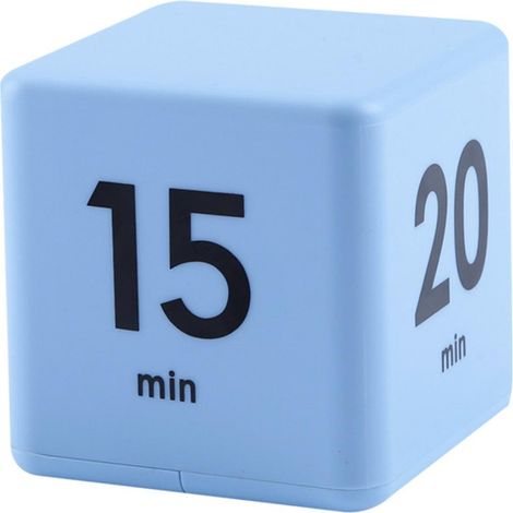 Würfeltimer mit Zeitmanagement- und Countdown-Funktion, Schwerkraftsensor, Klapptimer, 6,6 cm (2,6 Zoll), Kinderzeit – Blau