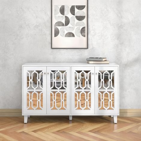 Buffet coloris blanc en MDF 160 x 40 x 84 cm (1/5)