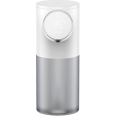 Distributeur de savon automatique mousse rechargeable 320 ml, distributeur de savon liquide à affichage numérique, distributeur pour les mains blanc (1/5)