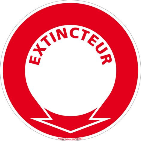 Panneau Extincteur ICI. Panneau Incendie. Signalisation Sécurité Incendie. - Plastique PVC 1,5 mm - Diamètre 125 mm (1/5)