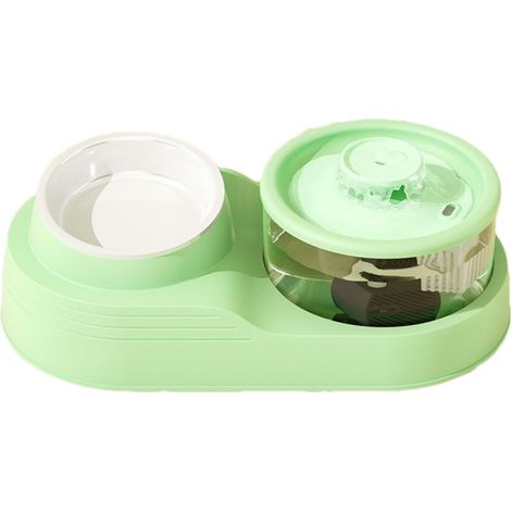 Distributeur d'eau pour chats, station de distribution automatique de croquettes Aliments et accessoires pour animaux (vert)-AquaForge (1/5)