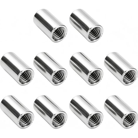 Écrou D'accouplement M10 x 1,5 14mm OD 25mm Longueur Acier Inoxydable - 10 Pièces Connecteur Filetage Femelle pour Remplissage et Maintenance Domestique et Industrielle (1/5)