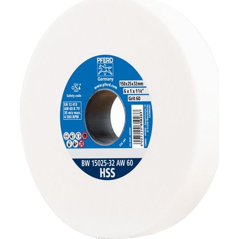 PFERD TOOLS Schleifbockscheibe Ø 150x25 mm Bohrung-Ø 32 mm A60 zum Schärfen von HSS-Bohrern