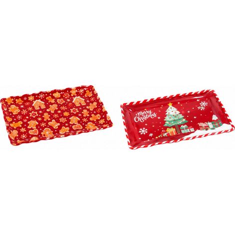 Ad Trend Vassoio Rettangolare Natalizio in Melamina Assortito 30x21 cm 1 Pz – Accessorio Tavola di Natale (1/2)