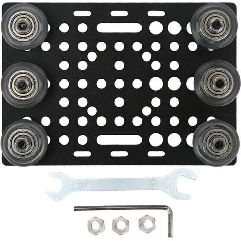 Plaque de portique en aluminium anodisé noir pour imprimante 3D avec poulie de 0,8 à 3,1 pouces, poulie transparente (1/4)