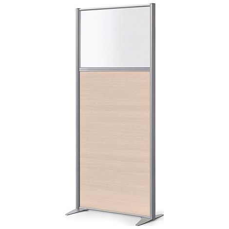 Cloison de séparation semi vitrée bois chêne clair B-Zen - H 180 x L 81 cm