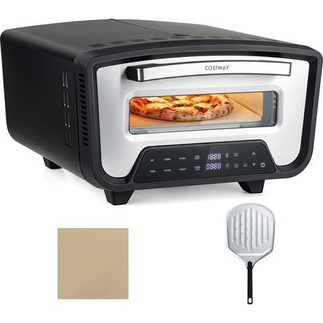 Four à Pizza Électrique Haute Puissance 2200W pour Galettes 30cm Machine à Pizza de Comptoir 12L à Écran Tactile, 2 Zones Chauffe 455°C, 8 Programmes (1/5)