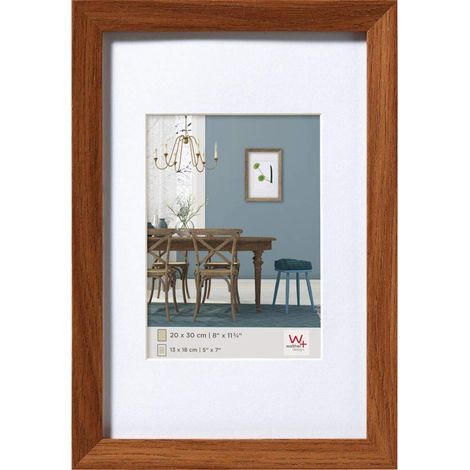 Cadre Photo chêne foncé 10 x 15 cm avec Passe-Partout, Cadre en Bois Fiorito EF015P (1/5)