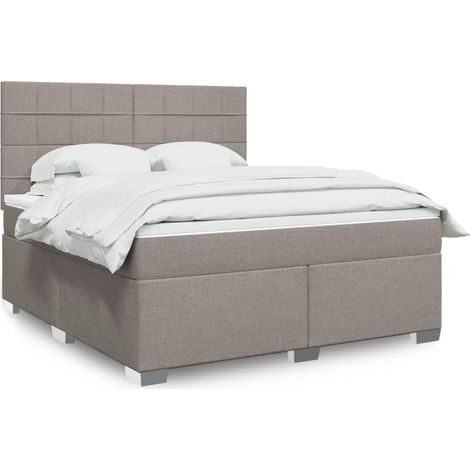 Boxspringbett mit Matratze Taupe 180x200 cm Stoff (1/5)