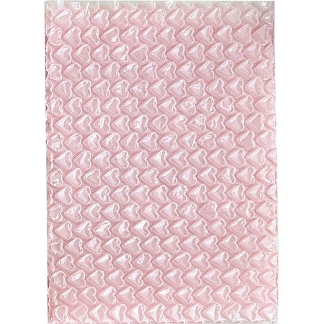 Sachet à bulles - Modèle Cœur Rose - 10x10,5cm PE imperméable antichoc pour envoi sécurisé petits objets fragiles bijoux (1/5)