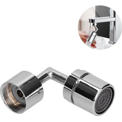 [Wasserhahn-Sprühkopf] Dank seiner 720°-Drehung verhindert dieser 22 mm große Sprühkopf aus ABS und Kupfer mit Adapter und Dichtung effektiv Spritzer und sorgt so für eine bequeme und auslaufsichere A (1/5)