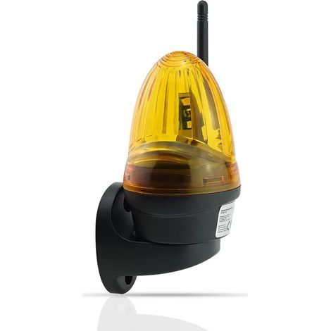 gelbe LED-Warnleuchte, integrierte Antenne, 12 V, 24 V, 230 V, für Garagentor und Einfahrtstor (1/5)