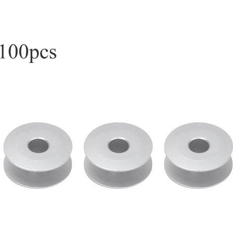 Canette à coudre 100pcs en oxyde d'aluminium haute qualité pour machine à coudre et broderie, diamètre 2cm, légères et durables (1/5)