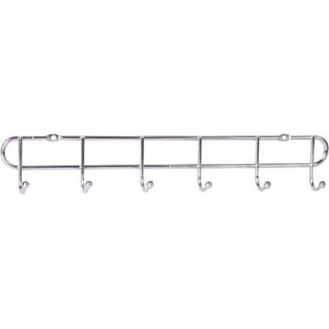 TRADE SHOP - Appendiabiti Attaccapanni Vestiti A Parete Muro A 6 Posti Ganci 34x3,5cm 58024 - (1/3)