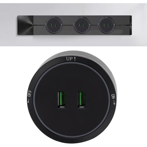 Prise domestique portable, montage en surface, prise coulissante USB, pour buffet, 180-250 V (1/5)