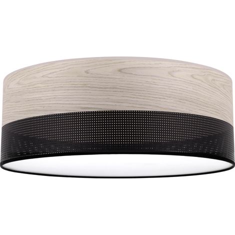 LAMPADA DA SOFFITTO IN LEGNO PLEXI NERO 40CM ROVERE SBIANCATO (1/5)