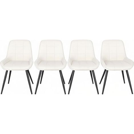 GagaLot de 4 chaises de salle à manger, chaises de cuisine fonctionnelles avec assise rembourrée, style moderne (1/5)