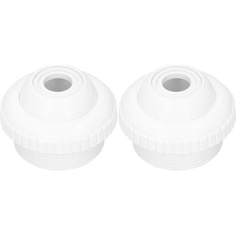 2 Pièces Buse de Refoulement Piscine 1,5 Pouces, Filetage Extérieur, Tête Pivotante, Blanc, pour Piscine Hors-Sol, Skimmer, Idéal pour Massage et Retour d’Eau, Accessoire de Remplacement (1/5)